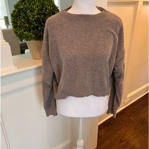 SHORE brand taupe sweater size small